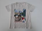 Mt 98 Witte T-shirt neushoorn met zonnebril, Kinderen en Baby's, Kinderkleding | Maat 98, Gebruikt, Name it, Ophalen of Verzenden