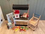 Houten speelgoedwinkel met toebehoren, Kinderen en Baby's, Ophalen of Verzenden, Gebruikt, Hout