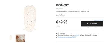 Puckababy Piep inbakerslaapzak beschikbaar voor biedingen