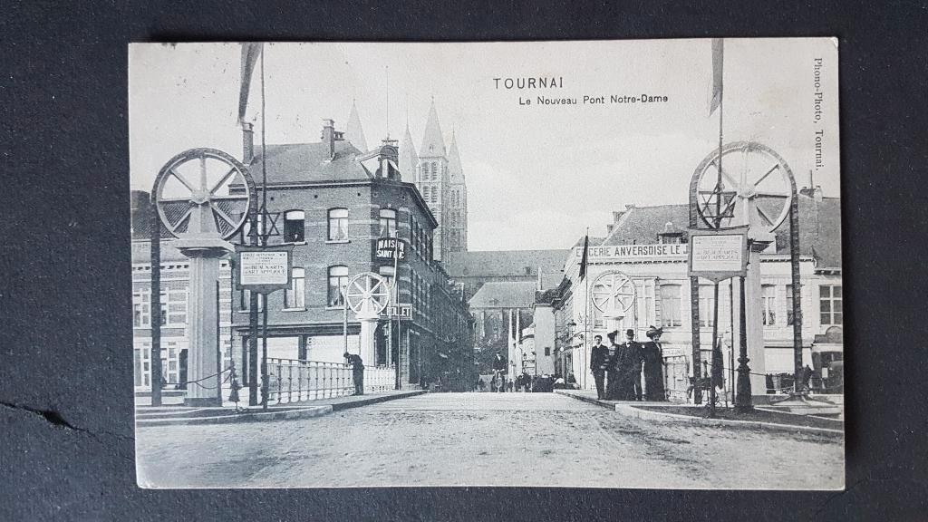 Postkaart Tournai Le Nouveau Pont Notre-Dame, Ophalen of Verzenden, Voor 1920, Gelopen, Henegouwen