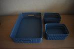 Lot de paniers de rangement bleu en plastique, Nieuw, Overige materialen, Rechthoekig, Mand