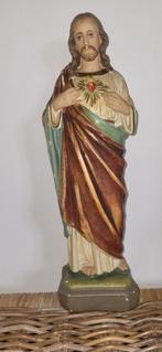 Statue ancienne de Jésus en plâtre, peinte à la main, Antiquités & Art, Enlèvement