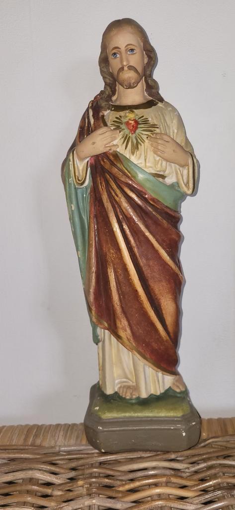 Statue ancienne de Jésus en plâtre, peinte à la main, Antiquités & Art, Antiquités | Objets religieux, Enlèvement