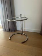 ORGINELE ClassiCon verstelbaar tafeltje E1027 met gravure, Rond, Ophalen of Verzenden, 60 cm of meer, Glas