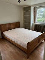 Houten bed, Huis en Inrichting, Slaapkamer | Bedden, Ophalen, Gebruikt, 140 cm, Twijfelaar