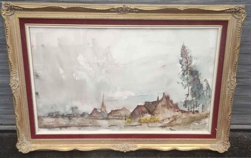 Aquarelle signe José van gucht, Antiek en Kunst, Kunst | Schilderijen | Klassiek, Ophalen of Verzenden