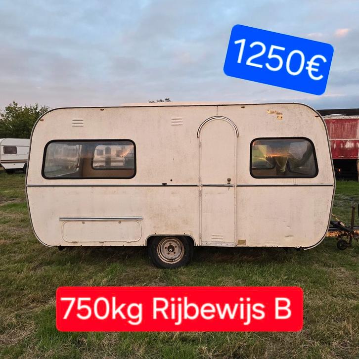 Caravan De Reu Oldtimer 750kg Rijbewijs B foodtruck werfkeet, Caravans en Kamperen, Caravans, Bedrijf, Ophalen