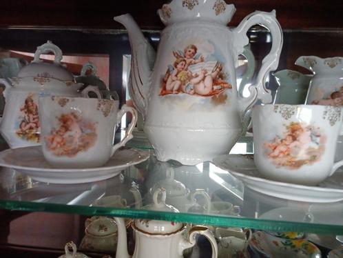 ANTIEK OUD ROMANTISCH KOFFIE SERVIES, Antiek en Kunst, Antiek | Servies compleet, Ophalen