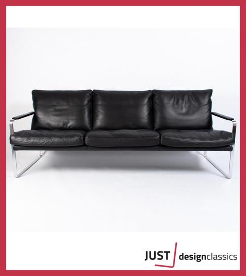 Walter Knoll Fabricius Chair 71030 3 Zits Sofa, Huis en Inrichting, Fauteuils, Zo goed als nieuw, Leer, Metaal, 125 cm of meer