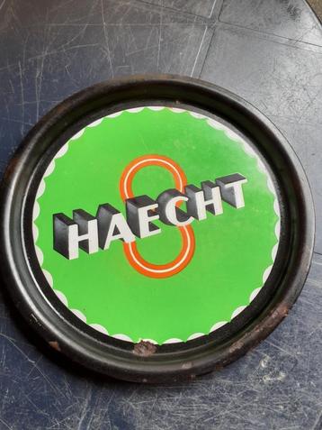 Plateau en émail Bieres HAECHT Super 8., Enlèvement ou Envoi, Utilisé, Panneau, Plaque ou Plaquette publicitaire, Autres marques