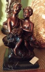 Auguste MOREAU, "Les deux chérubins". Bronze à pâtine, Antiquités & Art, Antiquités | Bronze & Cuivre, Bronze, Enlèvement