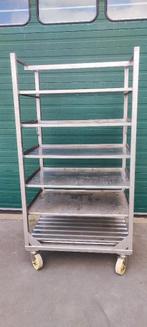 inox kar met inox banken, Ophalen, Gebruikt