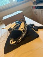 Troy lee desing GP helm blauw wit glittertjes, Motoren, Ophalen, S