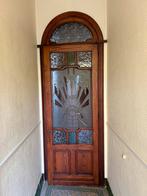 Mooie deur met glasraam en kassement, Verre, Enlèvement, Utilisé, 80 à 100 cm