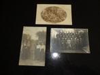 3x antieke fotografie albumen silver gelatin, soldaten, ABBL, Ophalen of Verzenden