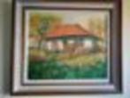 BRUGSE SCHOOL H.DECOCK 1950, OUDE VLAAMSE HOEVE, Ophalen, Gebruikt, Oorspronkelijke maker, Schilderij