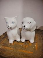Cache-pots chat et chien ceramique blanche, Ophalen of Verzenden, Gebruikt, Overige soorten