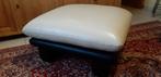 GRATUIT  pouf, repose pieds en cuir couleur crème et noir, Enlèvement, Utilisé, Cuir