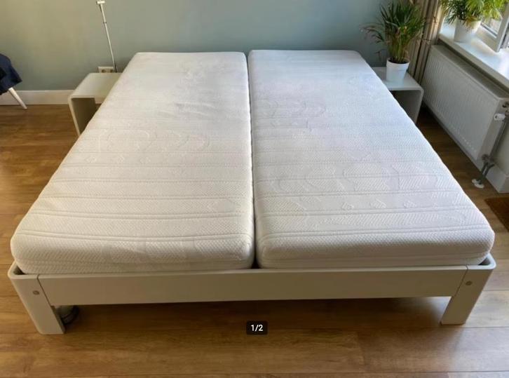 Auping Auronde 180x200 Alpine Wit, Huis en Inrichting, Slaapkamer | Bedden, Gebruikt, Wit, Verstelbaar, Ophalen