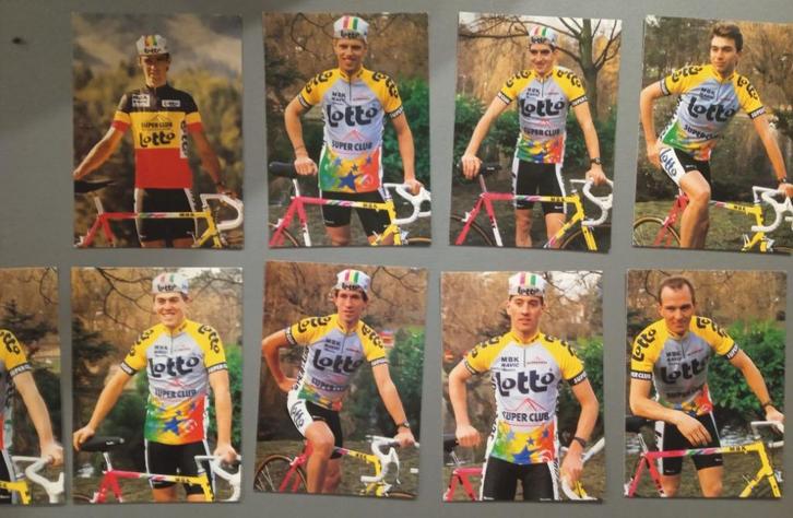Postkaarten Wielrennen - Lotto - Superclub ploeg (1990), Verzamelen, Sportartikelen en Voetbal, Gebruikt, Poster, Plaatje of Sticker