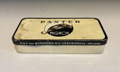 Vintage blik Panter Mignon, Verzamelen, Blikken, Gebruikt, Overige, Overige merken, Ophalen of Verzenden