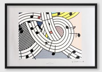 Roy Lichtenstein – Lithografie Musical Notes ingelijst