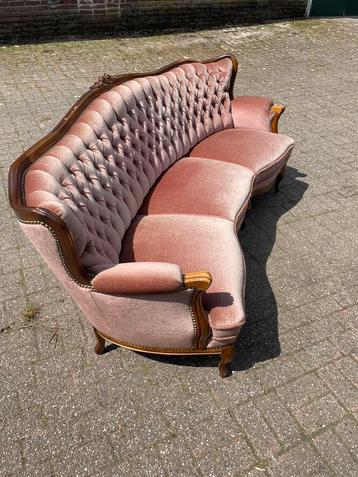 Zetel salon barok Lodewijk mohair rose, Enlèvement, Comme neuf
