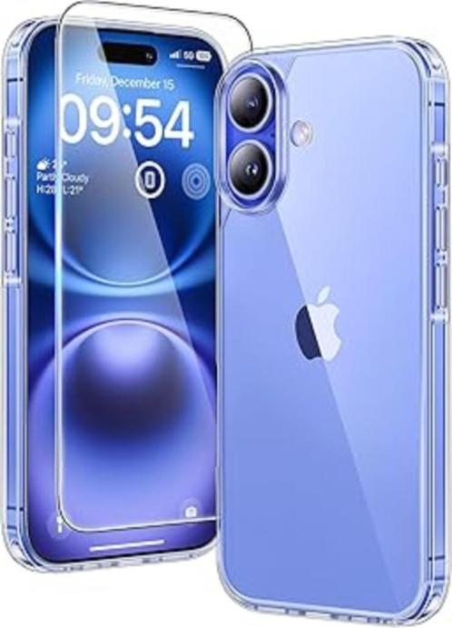 beschermhoes voor iPhone 16 met 2 screenprotectors, Telecommunicatie, Mobiele telefoons | Hoesjes en Screenprotectors | Apple iPhone