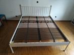 tweepersoonsbedframe, inclusief lattenbodems, Huis en Inrichting, Slaapkamer | Bedden, Ophalen, Gebruikt, Wit, Tweepersoons