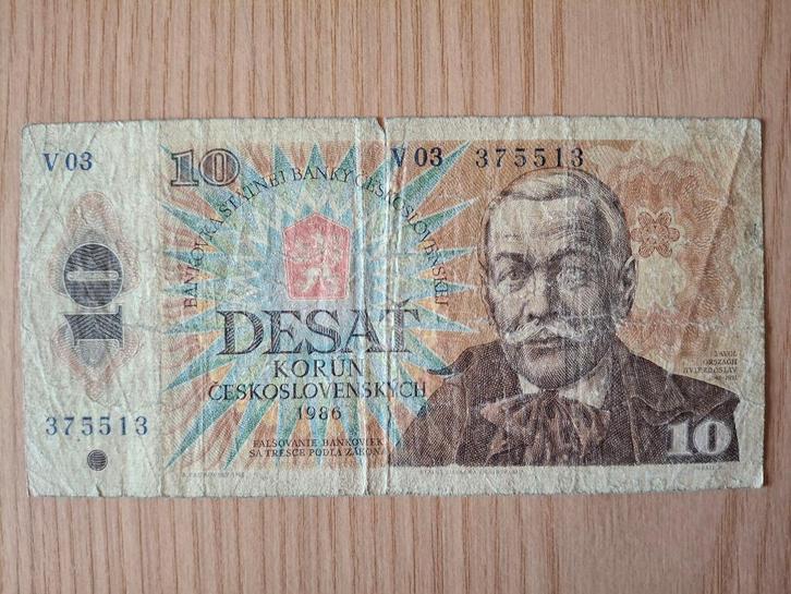 Oude bankbiljetten Tsjechoslowakije 10 Korun, Postzegels en Munten, Munten en Bankbiljetten | Verzamelingen, Bankbiljetten, Ophalen of Verzenden