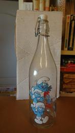 Glazen fles - De Smurfen - Péyo, Verschillende Smurfen, Ophalen of Verzenden, Zo goed als nieuw, Gebruiksvoorwerp