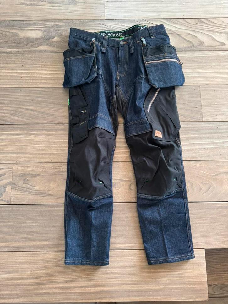 Snickers Flexiwork Denim met Holsterzakken - Black, Tuin en Terras, Werkkleding, Nieuw, Heren, Broek, Ophalen