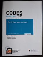 CODES ESSENTIELS 2025 : Droit des assurances (19e édition), Ophalen of Verzenden, Zo goed als nieuw