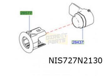 Nissan Micra (4/17-) sensorhouder PDC (ZY2 Glaze White) Orig