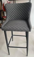 Barkruk PEBRINGE met rugleuning grijs stof/zwart, 2 tabourets, Comme neuf, Enlèvement, Métal