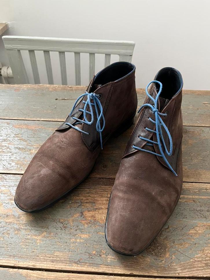 TOP FLORIS VAN BOMMEL HEREN SCHOENEN BOOTS BRUIN SUÈDE 43, Kleding | Heren, Schoenen, Zo goed als nieuw, Boots, Bruin, Ophalen of Verzenden