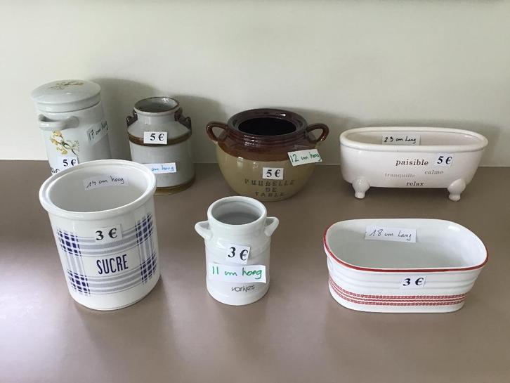 7 "poubelle de table" of gelijkaardig, Huis en Inrichting, Keuken | Servies, Zo goed als nieuw, Ophalen of Verzenden