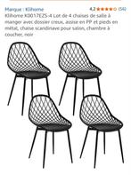 Lot de 4 chaises design neuves, Ophalen, Overige materialen, Zwart, Design