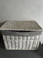 Rieten opbergmand met deksel - 60 x 40 cm, Huis en Inrichting, Ophalen, Zo goed als nieuw