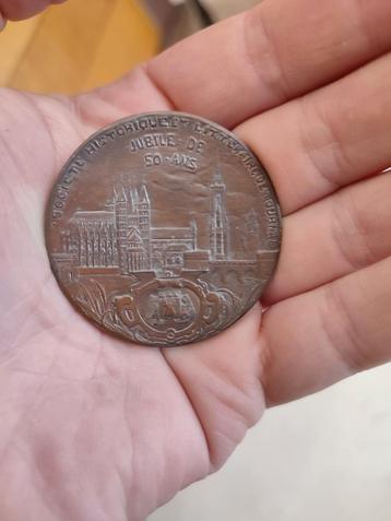 Bronzen medaille 1895, 50j soc. historique litt. de Tournai beschikbaar voor biedingen
