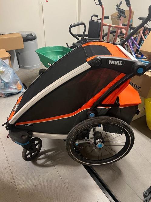 Thule Chariot Cross 2 Single, Kinderen en Baby's, Buggy's, Zo goed als nieuw, Overige merken, Regenhoes, Verstelbare rugleuning