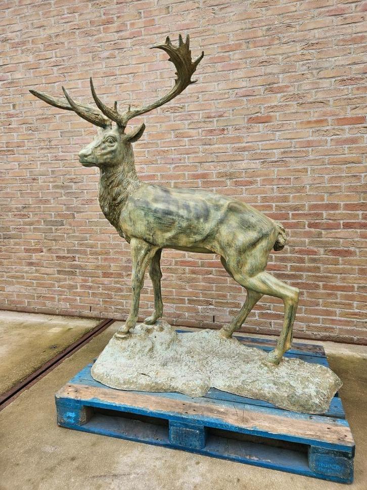 BRONZEN GROOT MOOI HERT KOOPJE BRENGT SFEER IN UW TUIN!!, Tuin en Terras, Tuinbeelden, Zo goed als nieuw, Dierenbeeld, Overige materialen