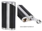 SAS25 ADORINI  SIGAARAANSTEKER JETFLAME BLACK/SILVER + BOOR, Verzenden, Nieuw, Aansteker