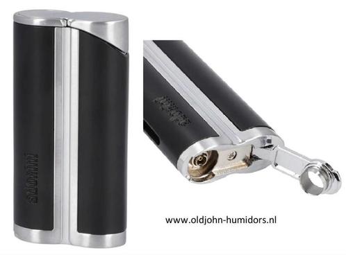 SAS25 ADORINI  SIGAARAANSTEKER JETFLAME BLACK/SILVER + BOOR, Verzamelen, Rookartikelen, Aanstekers en Luciferdoosjes, Nieuw, Aansteker