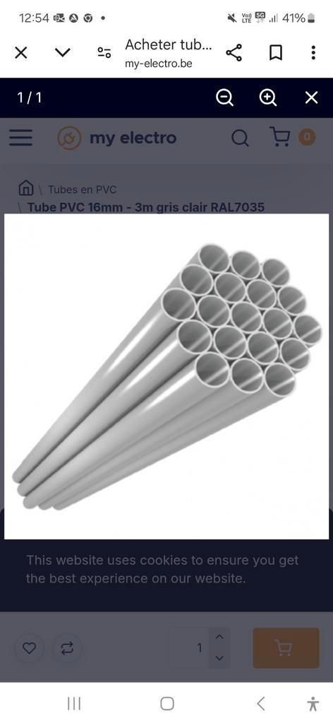 21 tubes pvc pour câbles électriques 3m neufs 2cm diamètre, Doe-het-zelf en Bouw, Elektriciteit en Kabels, Nieuw, Ophalen