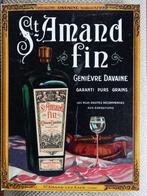 Enseigne publicitaire vintage en carton gin St Amand Fin, Comme neuf, Enlèvement ou Envoi, Panneau publicitaire