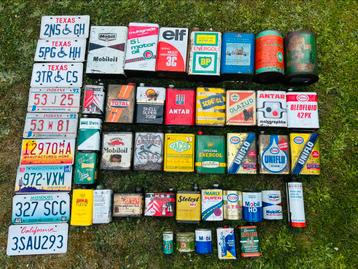 Bidon d’huile olie blik olieblik oil can shell esso castrol  beschikbaar voor biedingen