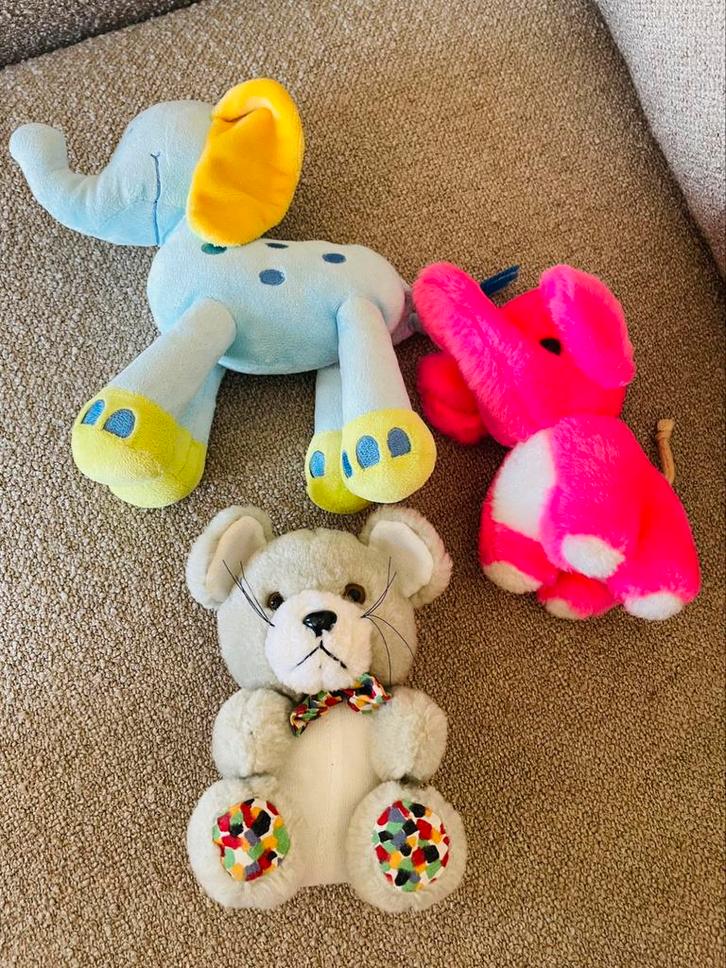 🌟 Set van 3 schattige knuffels voor kinderen 🌟, Kinderen en Baby's, Speelgoed | Knuffels en Pluche, Zo goed als nieuw, Olifant
