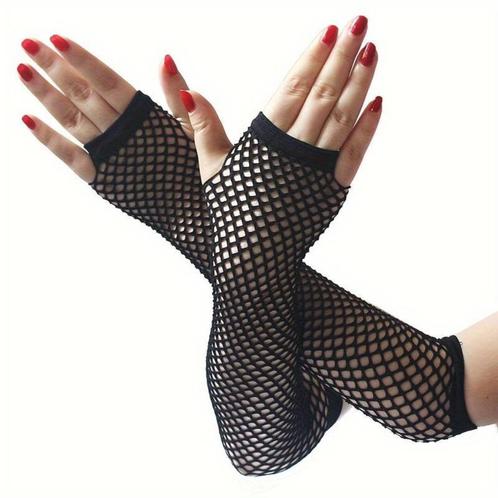 M20 zwarte net handschoenen, heel rekbaar..................., Kleding | Dames, Carnavalskleding en Feestkleding, Nieuw, Accessoires
