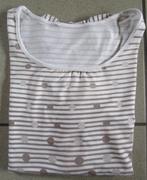 Blouse T-shirt blanc-marron pour femme - taille XL, Vêtements | Femmes, Manches courtes, Porté, Taille 46/48 (XL) ou plus grande